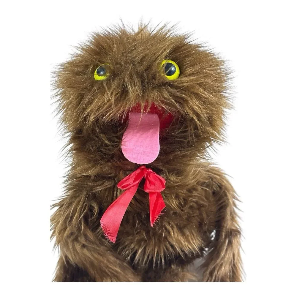 Vintage Large Crazy Charlie Hand Puppet Brown